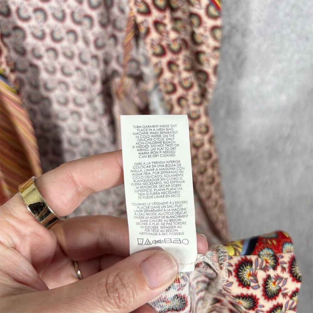 CAbi Poet Jacket Kimono Duster Size S Patchwork Multicolor Striped‎ Boho Tie - Picture 8 of 11